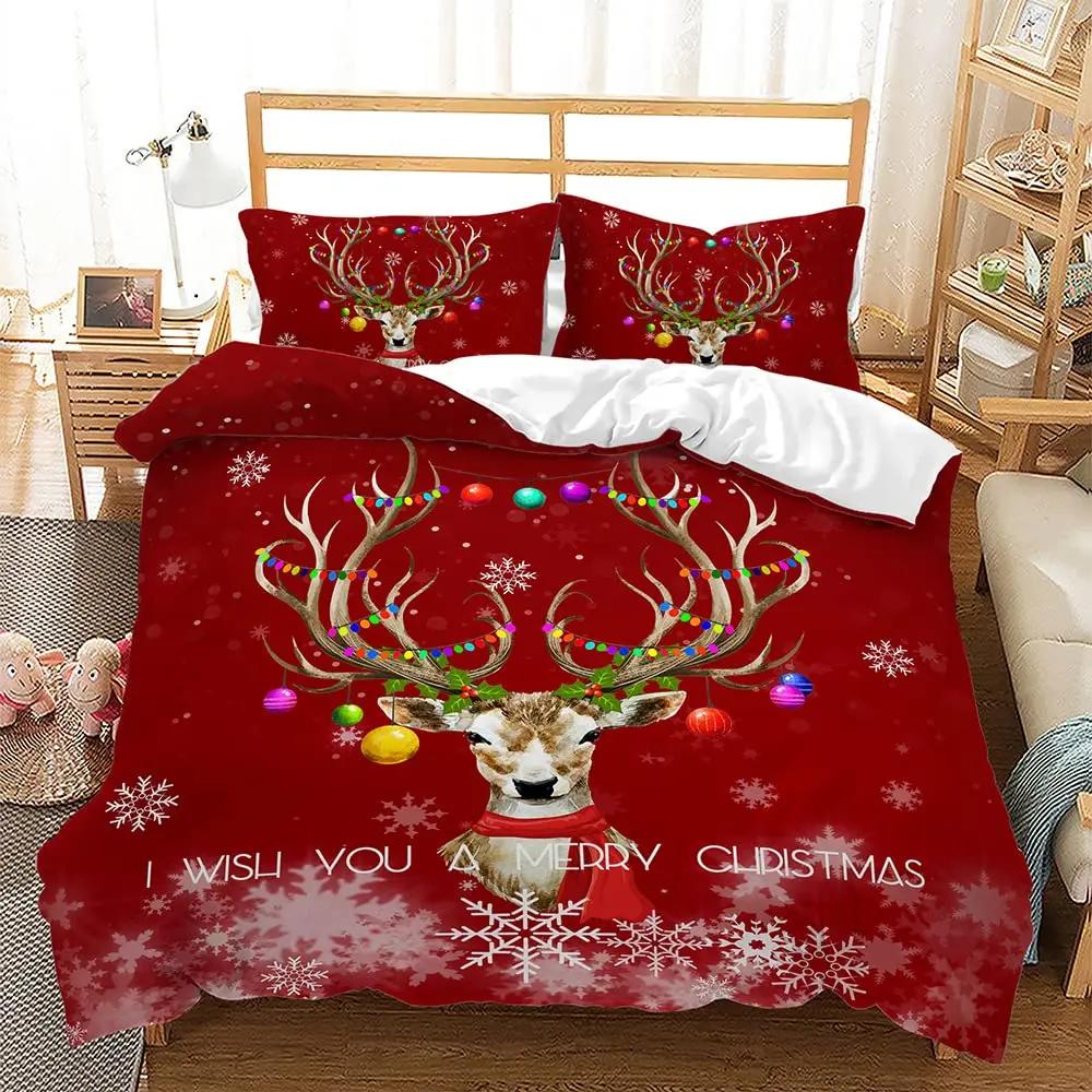 Animal Duvet Cover Set 2/3Pcs Deer Autumn Forest Leaves Bedding Set Wild Animals for Teens Queen King Size Polyester Quilt Cover