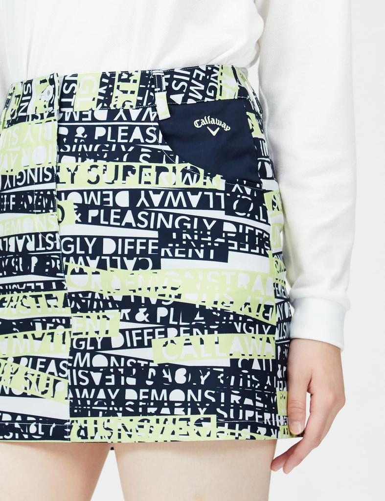 Callaway Skirt Golf C22228206 L Women's (All-Over Print, 8-Way Stretch) / / 1061_Yellow