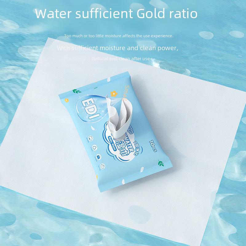 "10-Pack Portable Disposable Wet Wipes for Infants & Kids: Hand & Mouth Cleansing"