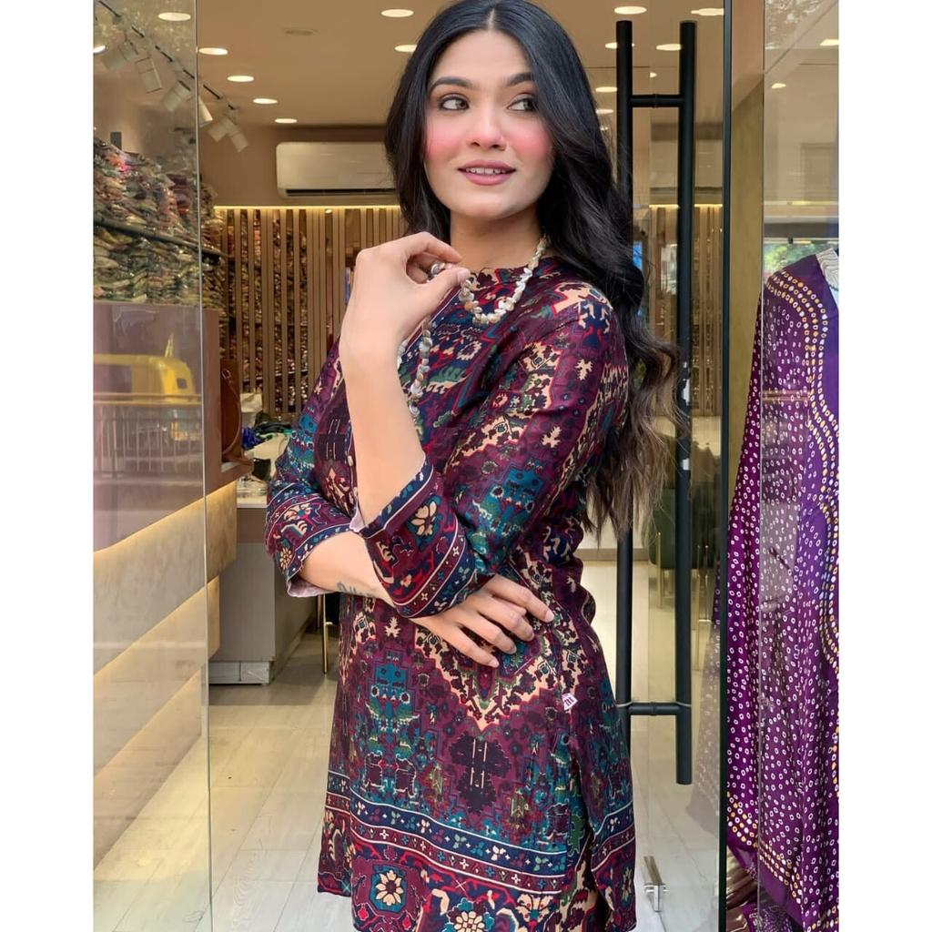 Haut de fête indien pour femme, tunique, kurti, ensemble coordonné pantalon, kurti en coton de créateur VF-20267a