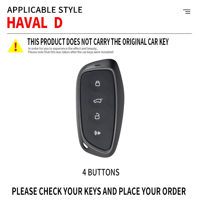 Zinc Alloy Car Key Case Cover For Great Wall Haval H3 H6 H9 H-Dog Owl Dragon Max Protection Key Shell Car Accessorries
