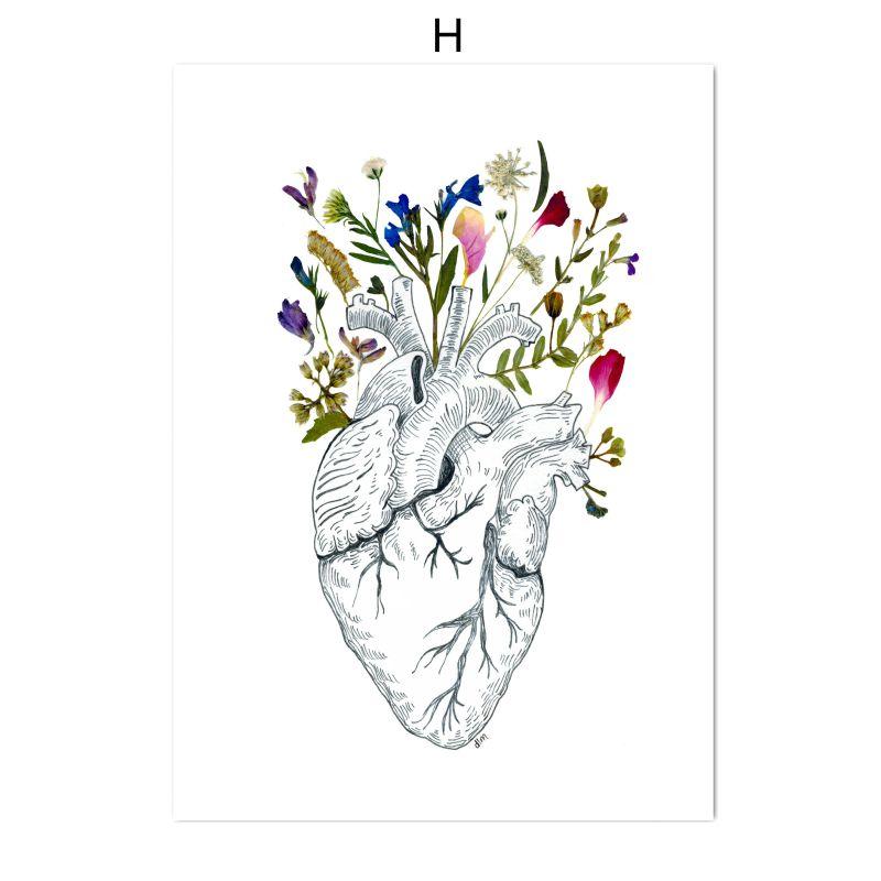 Human Anatomy Poster Breastfeeding Lung Stethoscope Embossed Wall Art Canvas Painting Abstract Anatomy Medical Room Decoration