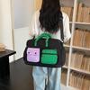 Fashionable Color‑Block Splicing Travel Bag Sports and Fitness Bag Yoga Handbag Suitable for Travel Gym Tourism Weekend Trip and Other Scenes