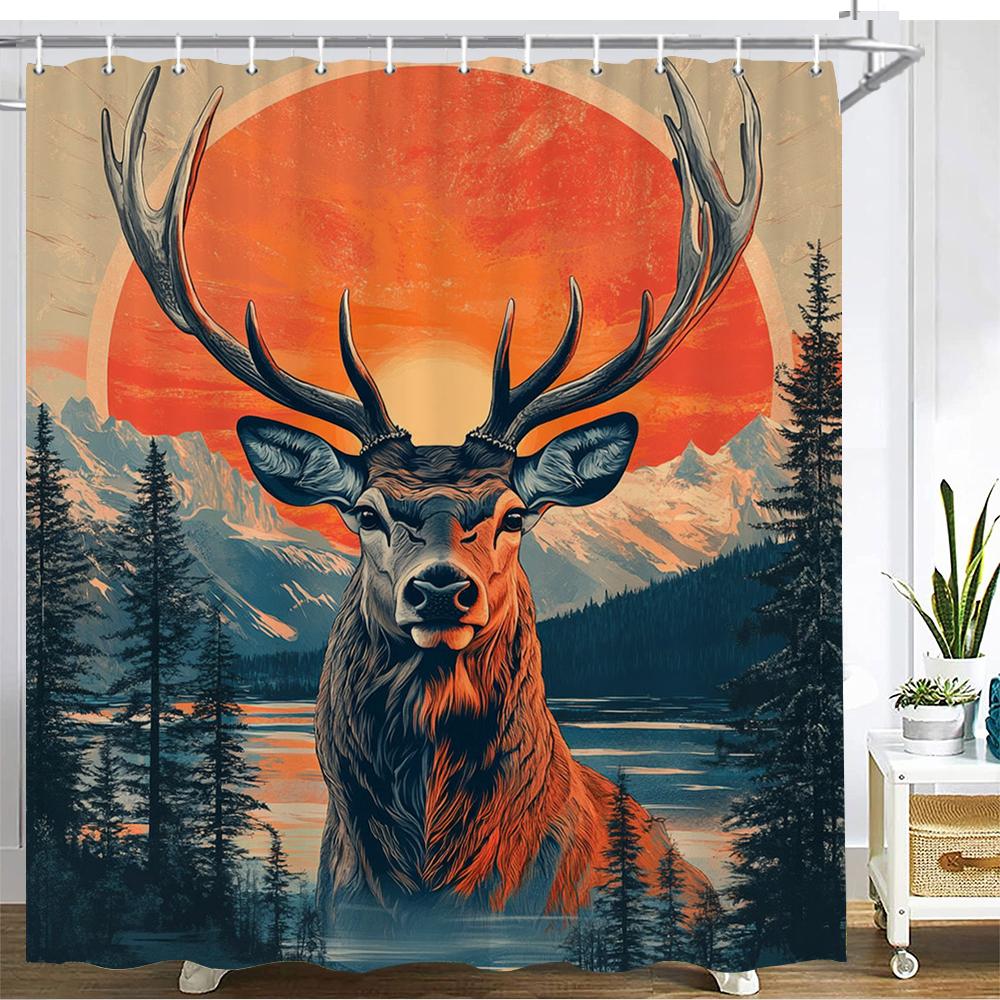 Forest Animal Pattern Shower Curtain Bath Curtain Printing Polyester fabric Bathroom Curtains for Home decoration curtain