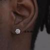 New Model of the Year: Six-prong Round Stud Earrings for Men, Inlaid with Diamonds, Minimalist and High-end, Hip-hop Style Unisex Earrings