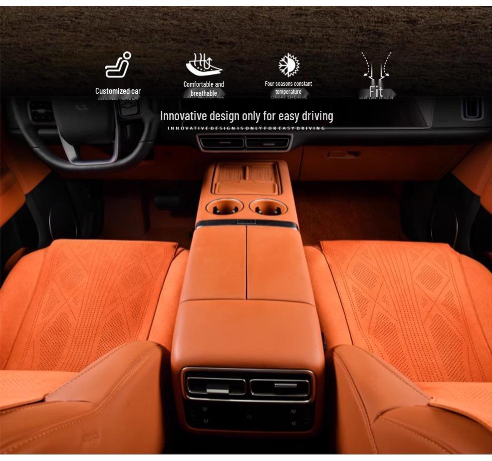 Universal Suede Car Seat Cushion - Breathable, Perforated, All-Season