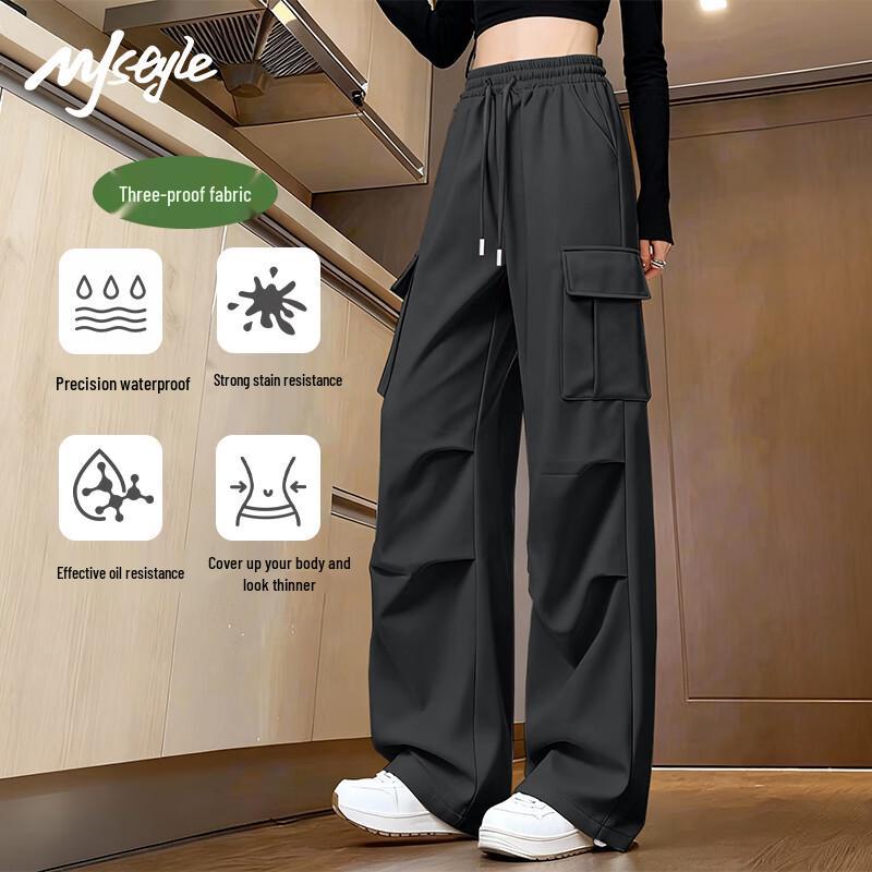 Pantalon cargo d'hiver pour femme MJ STYLE à jambes droites doublé polaire