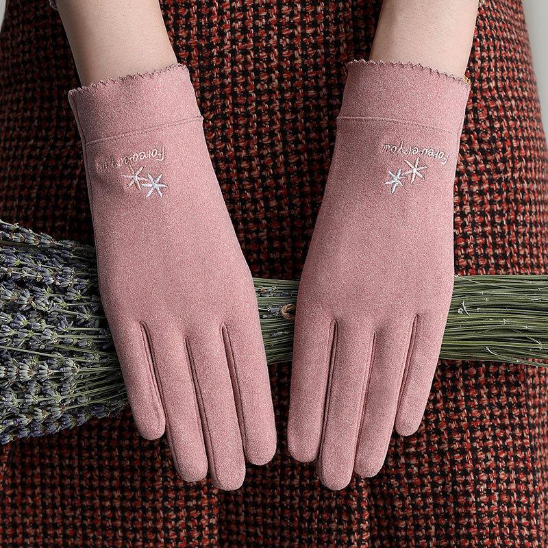 Warm gloves women winter winter outdoor sports cycling thickened touch screen windproof and cold proof