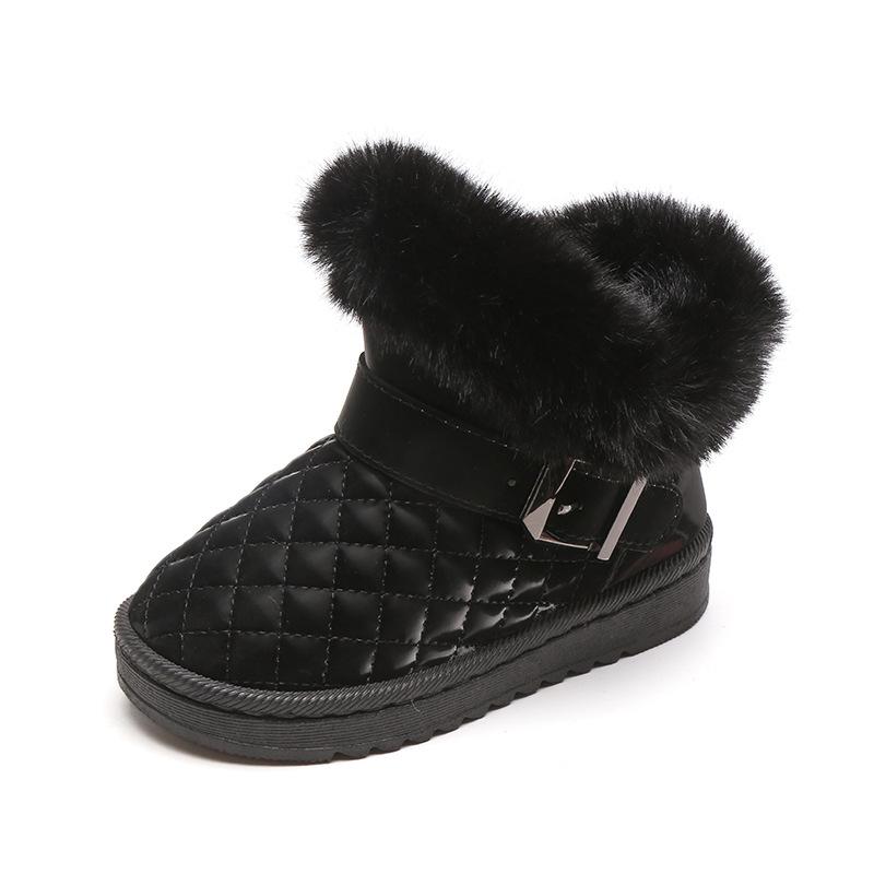 Bottes d'hiver imperméables pour filles doublées en polaire - Antidérapantes, chaudes chaussures de neige pour enfants