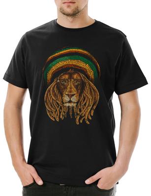 Reggae Lion III Herren T-Shirt Mens Womens Tees Top Rasta Music Jah Babylon Musik Rastafari Bob