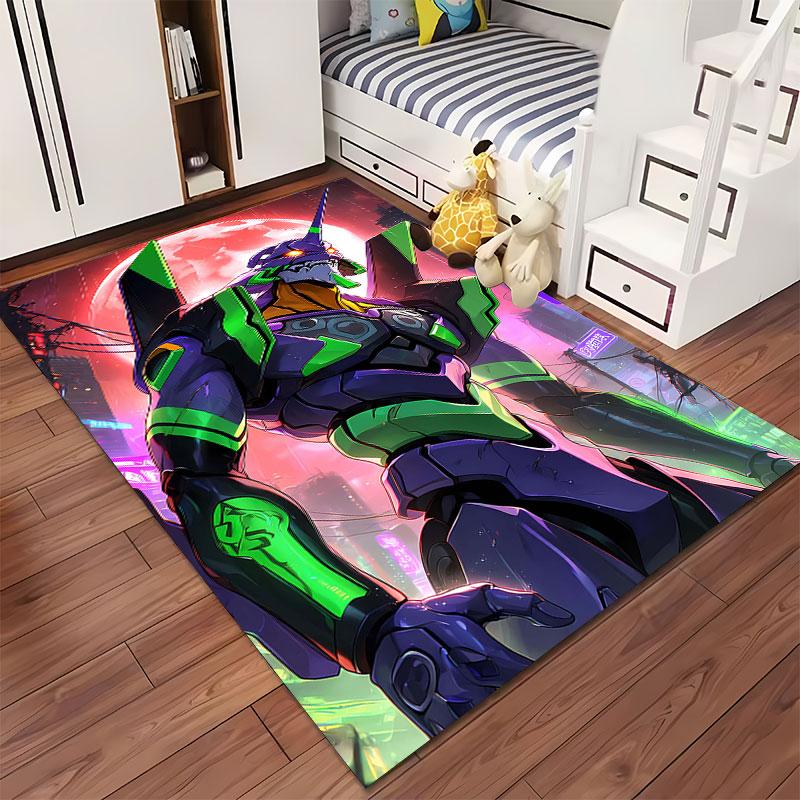Robot Warrior Neon City Design Suitable As a Non-slip Mat for the Living Room or Bedroom Sofa