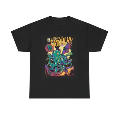 The Rise Of Cathluhu Graphic T Shirt Vintage Squid Unisex Heavy Cotton Tee