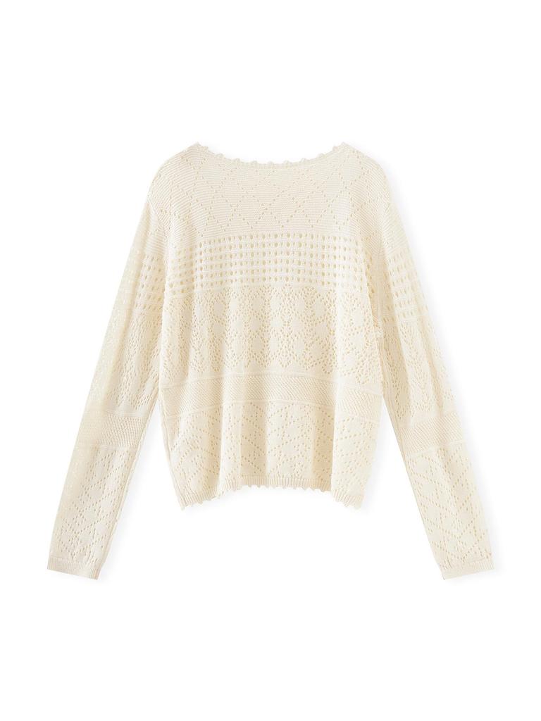 Bohemian Trójwymiarowa Dzianina Szydełkowa z Dziurkami na Wczesną Jesień