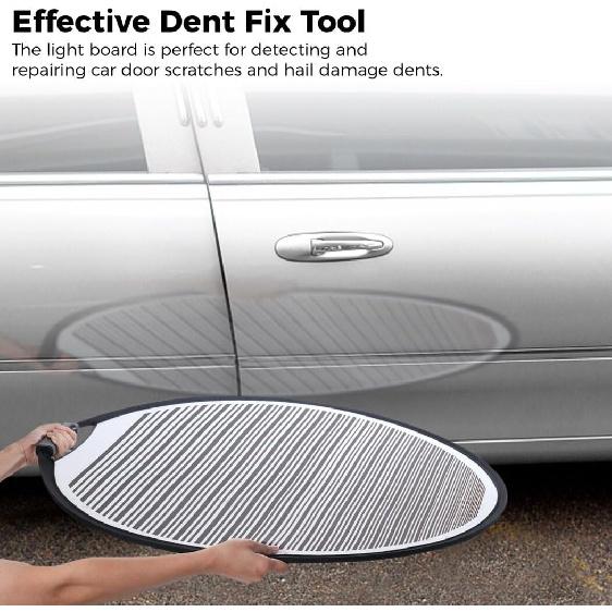 Homaisson Car Dent Detection Board With Storage Bag, 32 Inch Striped Light Reflector Board, Flexible Foldable Dent Panel, Dent Fix Tool For Vehicle
