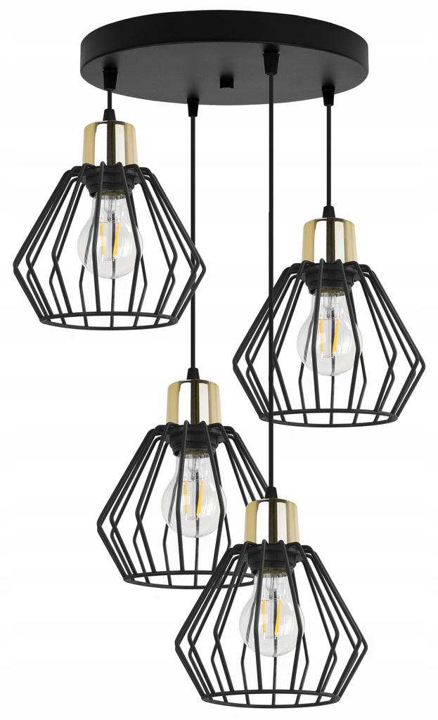 Hanging Lamp, Ceiling Chandelier, Wire Shade, Led