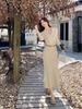 Elegant French Knit Bodycon Dress: Autumn/Winter Long Sleeve Wool with Lapel