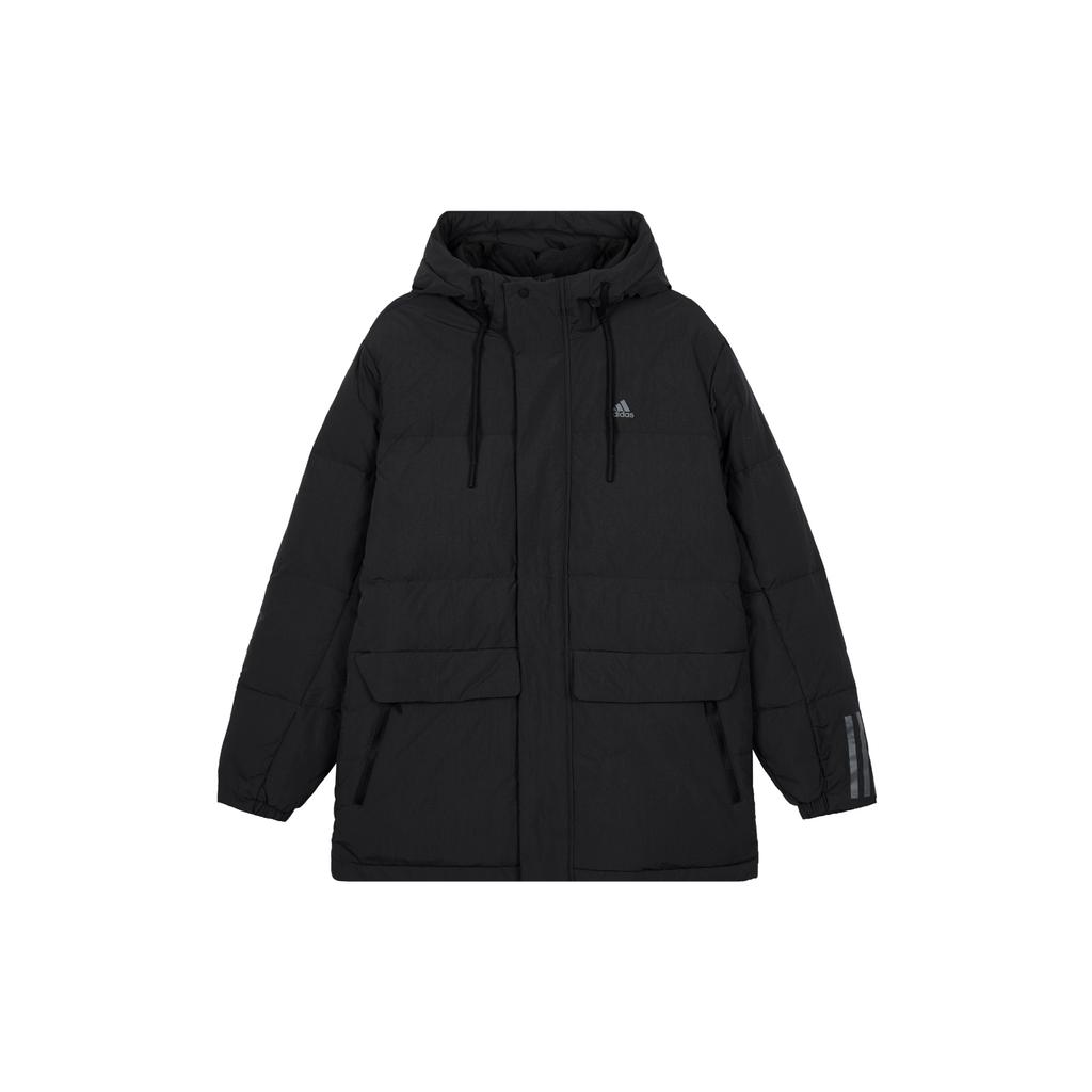 New Adidas Down Jacket Medium Long Men's Black IL8926
