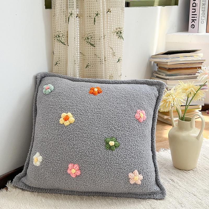 Стереоскопическая подушка с маленькими цветами, набор подушек, диван, автомобиль, прикроватная подушка для талии, простая подушка 1pc pillowcase серый