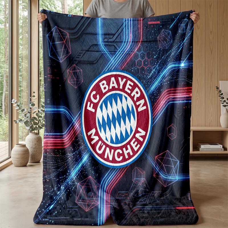 Bayern Munich Theme Blanket Soft Flannel Blanket Plush Throw Blanket Cozy Sofa Bed Blanket for Home Decor