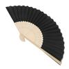 Folding Hand Fan 21cm Blank Silk Fabric Bamboo Folded Hand Fan for Wedding Daily Use