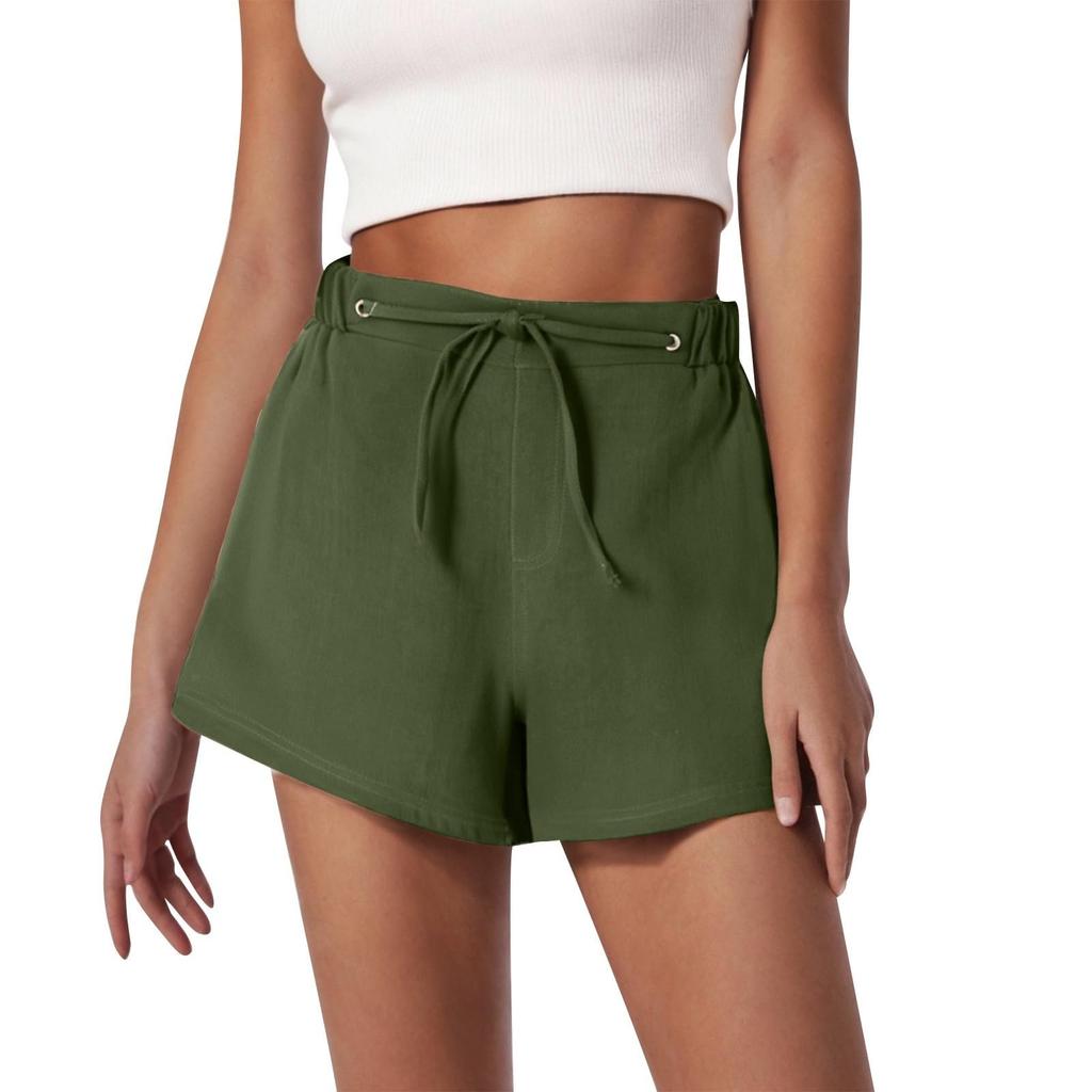 Casual Shorts For Women Summer Solid Color High Waisted Work Shorts With Pockets