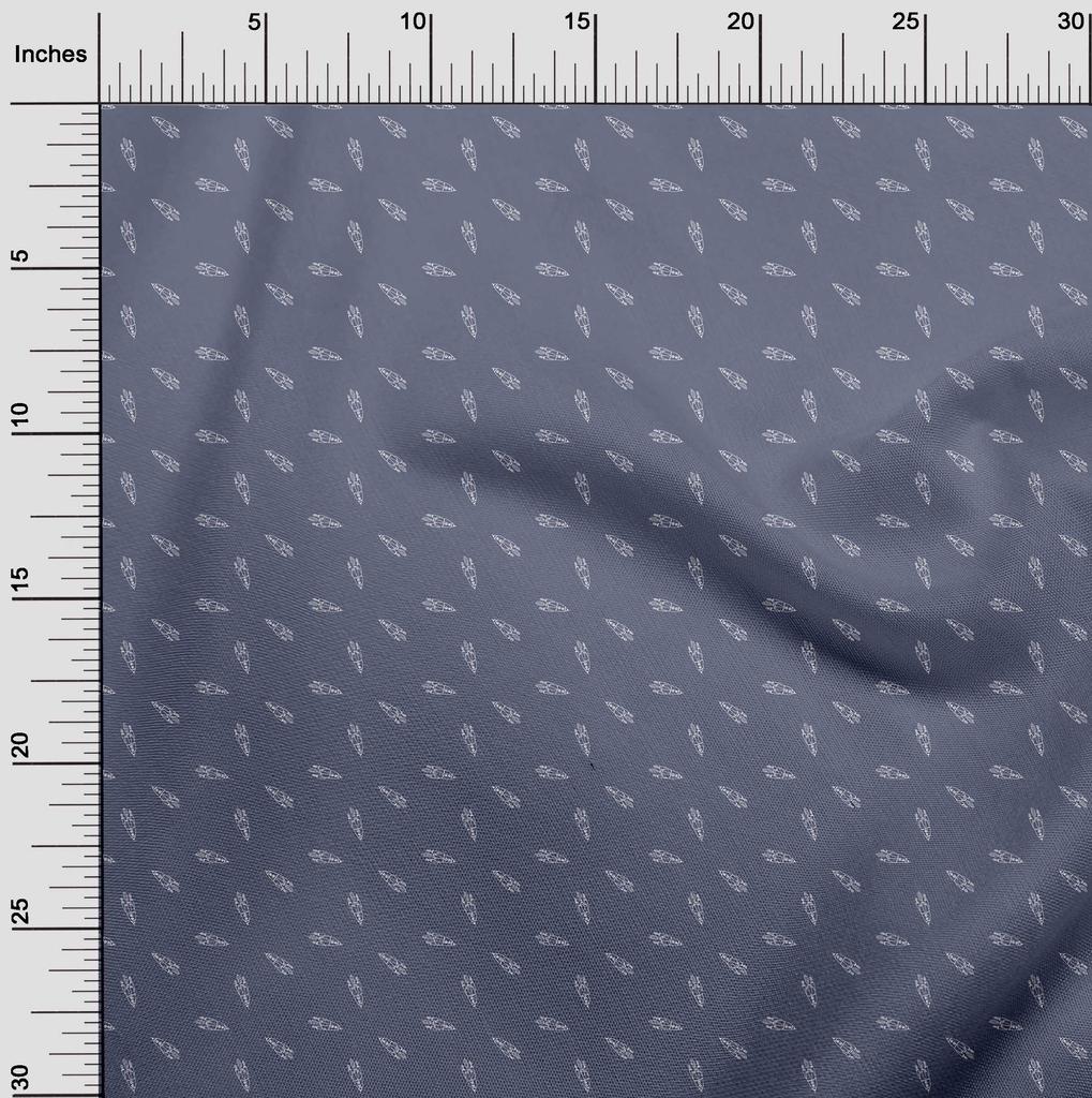 oneOone Cotton Flex Dusty Blue Fabric Retro Rocket Minimal Fabric For Sewing Printed Craft Fabric By The Yard 40 Inch