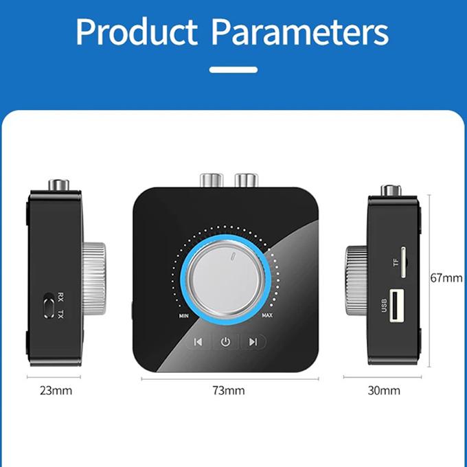 M5 LED Display Bluetooth Audio Transmitter Receiver 3.5mm AUX R/L RCA TF/U-Disk Jack Stereo Wireless Adapter IR Control With Mic