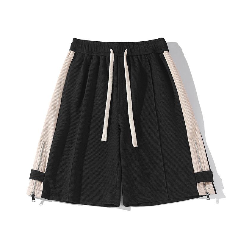 

Мужские летние шорты-карго Ретро однотонные функциональные однотонные модные свободные прямые шорты большого размера для спорта и отдыха L чёрный