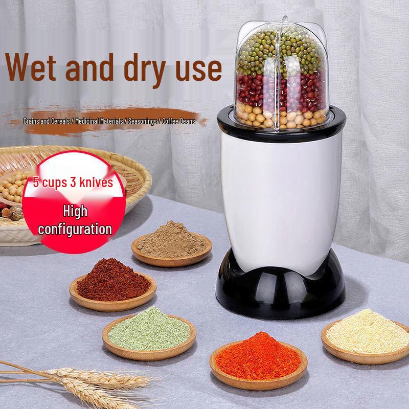 Compact Dual-Use Grain and Spice Grinder for Fine and Wet Processing 