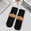 Damen Mid-Calf Halloween Socken, Fleece-gefüttert, Warm & Niedliches Cartoon-Design für Herbst/Winter.