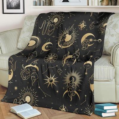 Sun And Moon Bohemian 3D Printed Blanket Flannel Blanket Throw Blanket Soft Sofa Kids Blanket