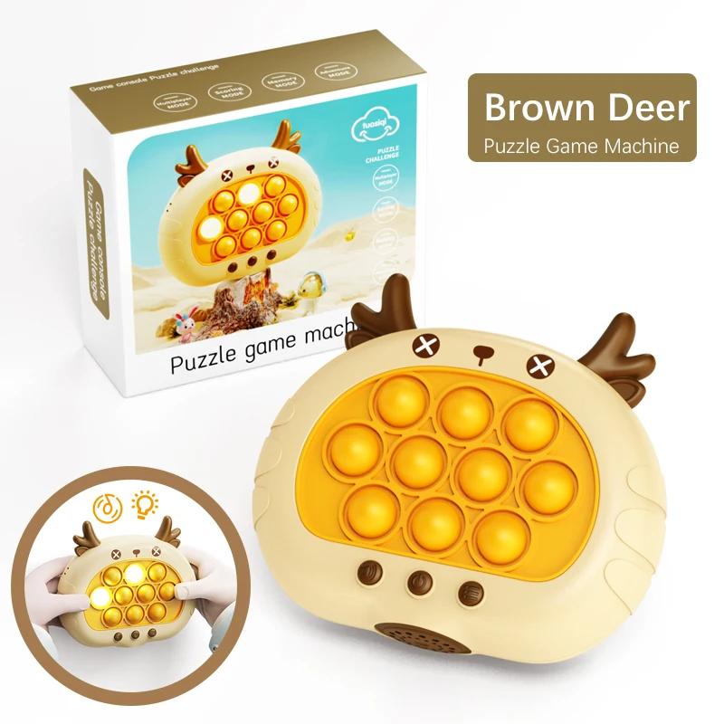 Animal Series Pop Push Game Machine Kids Cartoon Cute Fun Whac-A-Mole Squeezing Anti Stress Sensory Bubble Pop Fidget Toy Gifts