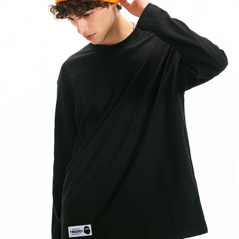 Fingercroxx Men's Loose Fit Long-Sleeve Cotton T-Shirt