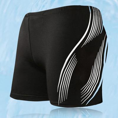 Men Swimming Shorts Drawstring Elastic Waist Soft Quick Dry Breathable Slim Fit Color Matching Mid Waist Bathing Boxers Surfing Water Sports