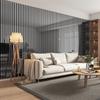 3D Self Adhesive Metal Grille Wall Sticker Wallpaper Glossy Fluted Panel for Living Room TV Background, Bedroom Accent Wall Decor