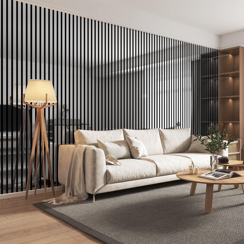 3D Self Adhesive Metal Grille Wall Sticker Wallpaper Glossy Fluted Panel for Living Room TV Background, Bedroom Accent Wall Decor
