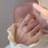 Bague ajustable en zircon brillant de style coréen pour femmes et filles, anneau romantique avec nœud papillon, bijoux simples à offrir