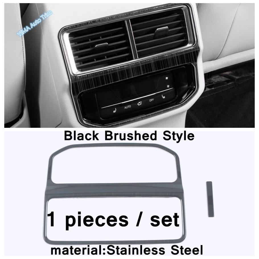 Door Handle Holder Window Lift / Storage Box Upper Decor Cover Trim Black Brushed For VW Volkswagen Atlas / Teramont