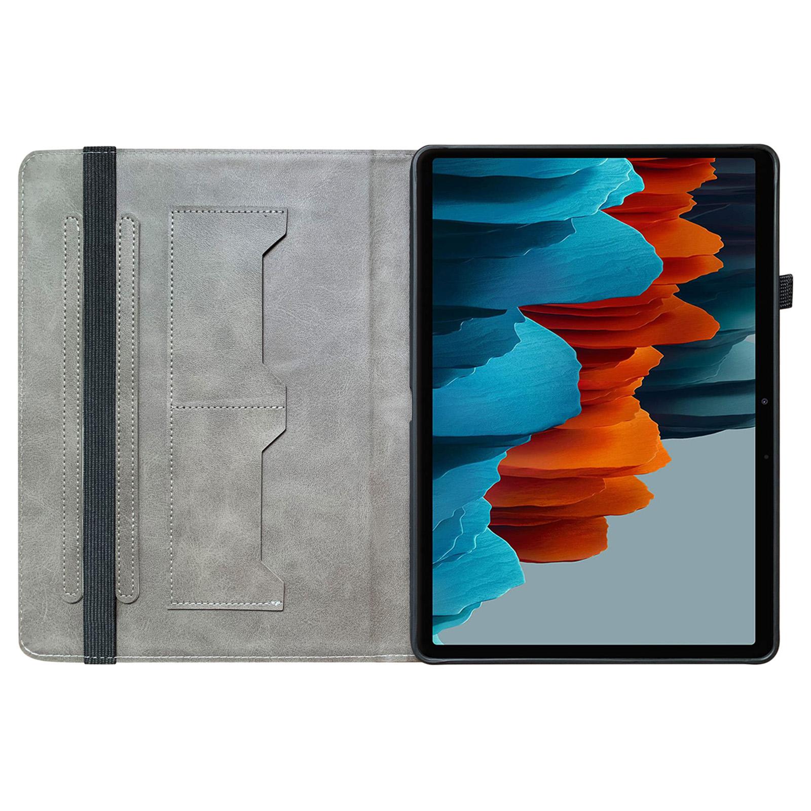 

For Samsung Galaxy Tab S7+/S7 FE/S8+ Case PU Leather Flip Cover Pattern Printing Anti-Drop Tablet Shell Gold Butterfly Rose