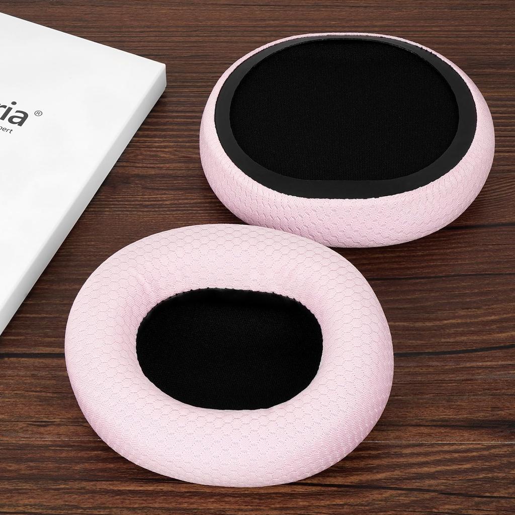 Geekria Comfort Compatible with OneOdio A70 and A71 Mesh Fabric Cup Pads Earpads, Headphones, Ear/Ear (Pink)