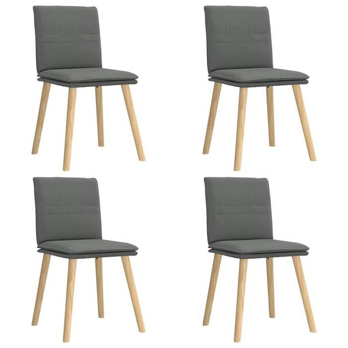 VidaXL Dining Chairs Set of 4 Dark Grey Fabric, Chair, Living Room Chair, Accent Chair, Kitchen Chair, Seat of 3315356