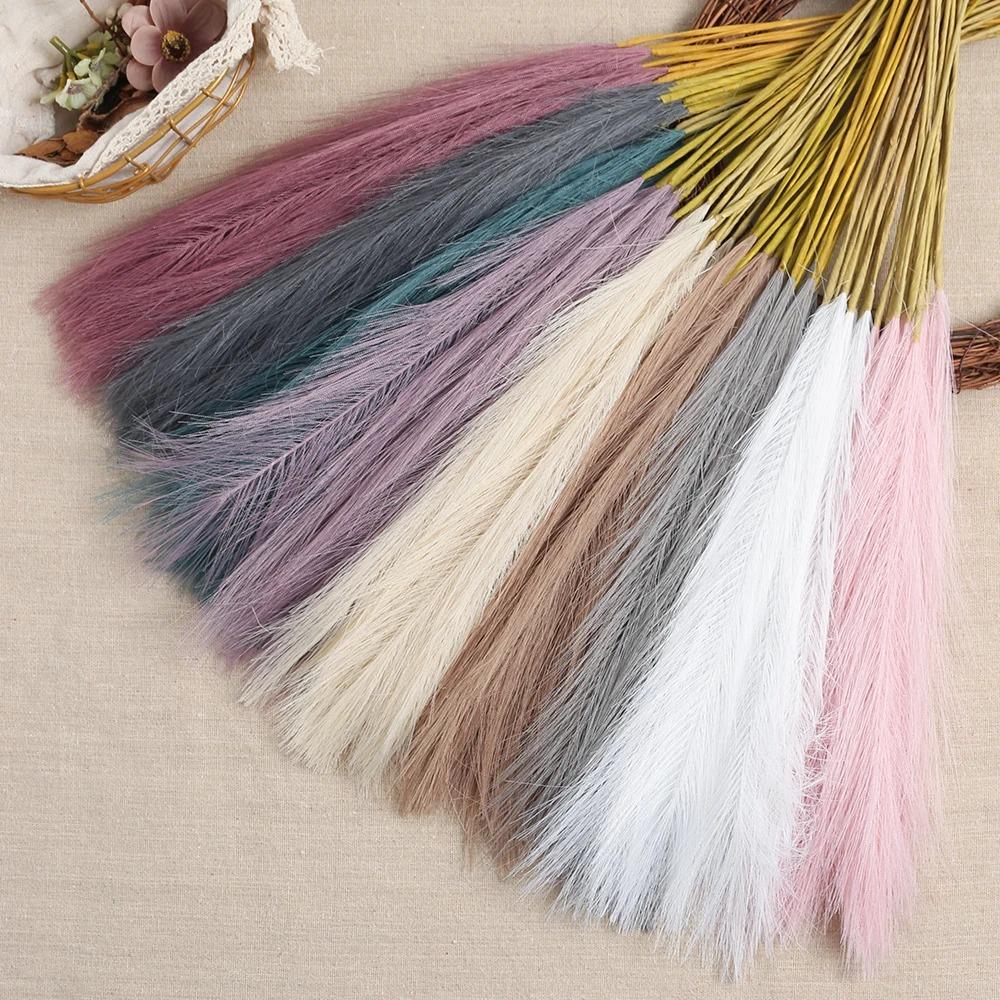 5/10Pcs Artificial Pampas Grass Bouquet For Home Wedding Decoration Party Room Decor Bedroom DIY Flower Wall Vase Reed Decor