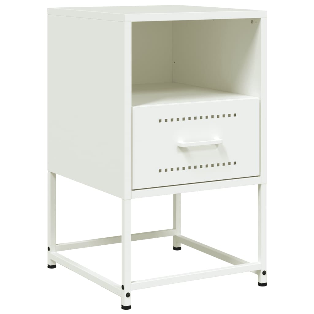 Nightstand White 36 X 39 X 60.5 Cm Steel