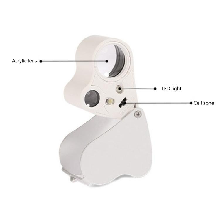Jewellery Magnifying Glass  30 x 60 Illuminated Loupe with LED Light Jeweller's Magnifier for Diamonds Stamps