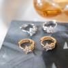Three-Dimensional Hollow Zirconia Flower Earrings - Sparkling Diamond Ear Accessories