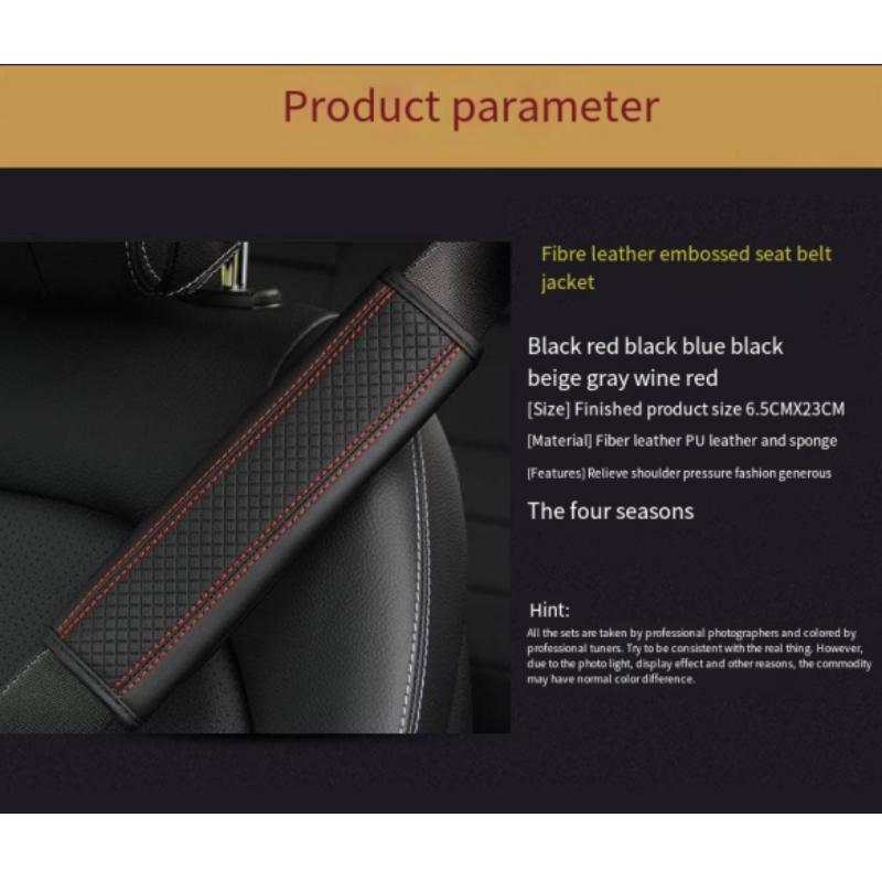 PU Leather Car Accessories Seat Belt Safety Shoulder Cover Breathable Protection Seat Belt Padding Pad Car Accessories Interiors