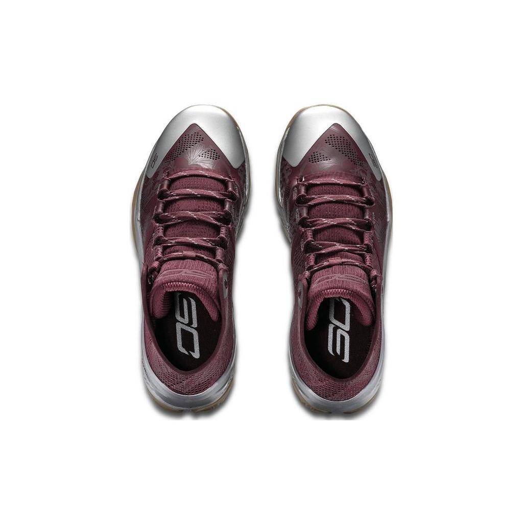 Under Armour Curry 2 Retro Mens Deep Red Metallic Silver 3026052-601