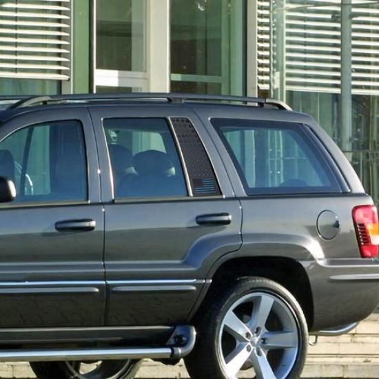 2pcs Rear Door Window Glass Cover Strip Decor Trim For Jeep Grand Cherokee 07-09