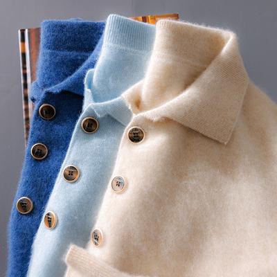 Rollkragen-Cardigan Herren Herbst und Winter Neu Einfarbig Business Kaschmir Strick-Basisshirt Vielseitiger warmer Pullover
