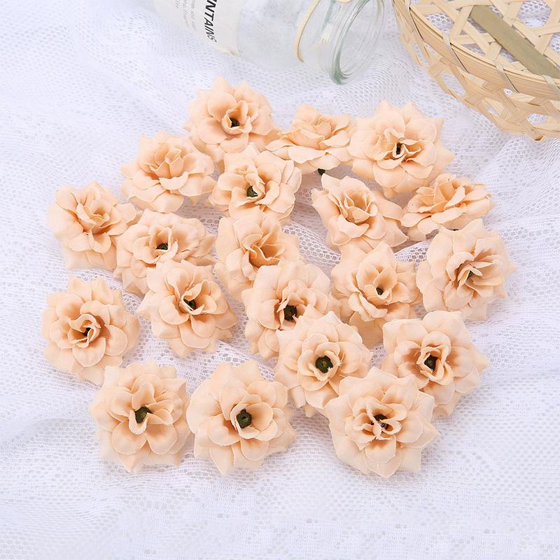 5/10/20Pcs 4.5cm Red Silk Artificial Rose Heads for Home Room Decorations Wedding Decoration DIY Bride Wreath Accessories